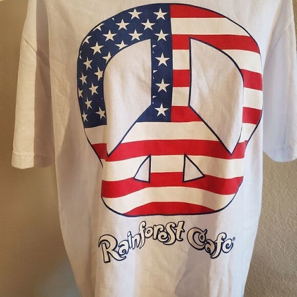 Vintage Peace Patriotic 100% Cotton Novelty Tshirt -Size Large - Picture 7 of 10